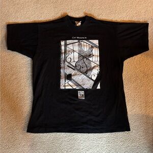Vintage Stuart Katt Graphic Tee: “Cat wants in”